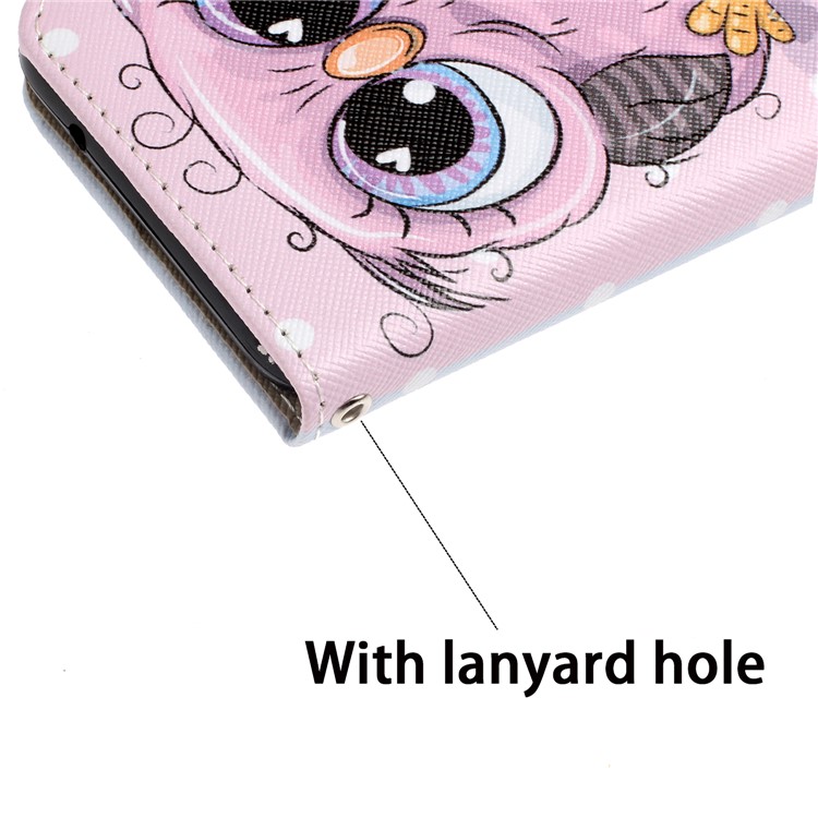 Pattern Printing Wallet Stand Flip Leather Case with Strap for Huawei Y9 (2019) / Enjoy 9 Plus - Girl Owl-9