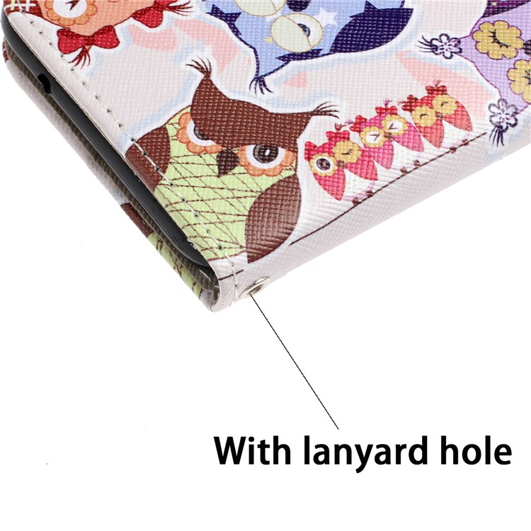 Pattern Printing Wallet Stand Flip Leather Case with Strap for Huawei Y9 (2019) / Enjoy 9 Plus - Colorful Owls-9