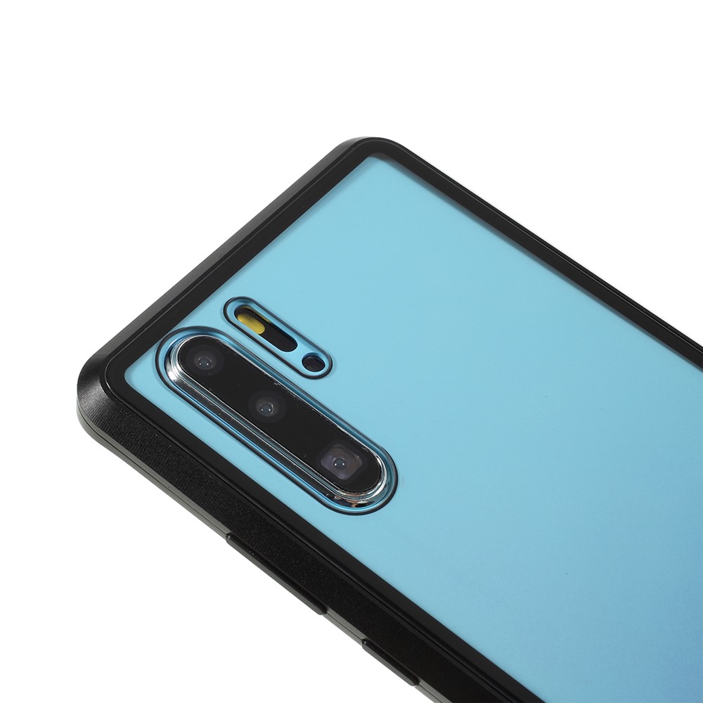 Telaio In Metallo Per Installazione Magnetica A Prova Di Ammortizzatore + Vetro Temperato Guscio Protettivo Alll-Round Per Huawei P30 Pro - Nero-6