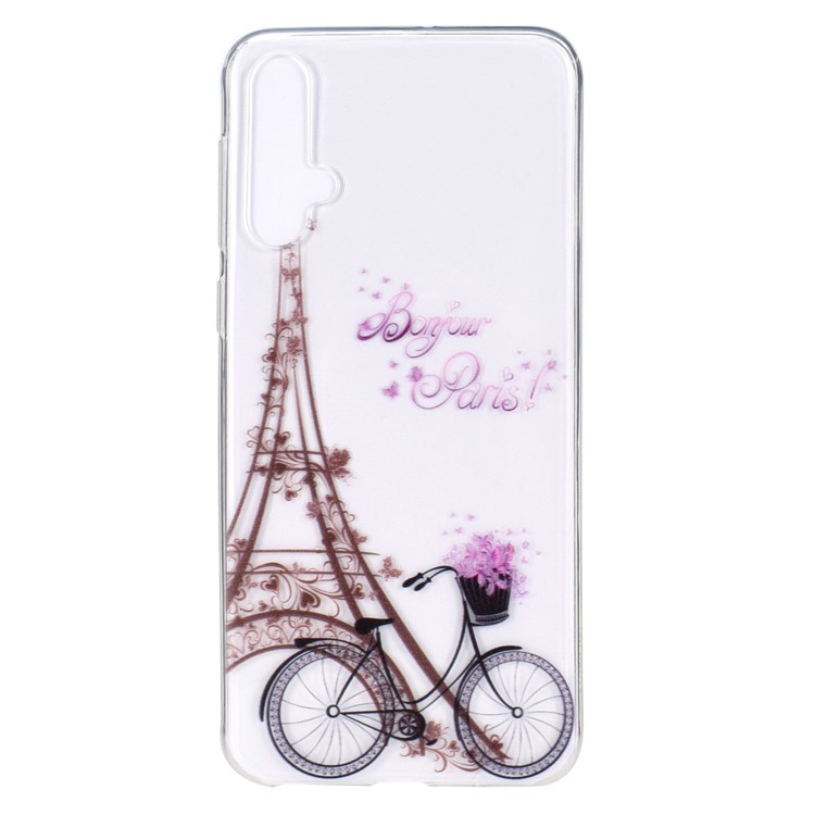 Pattern Printing Soft TPU Shell Cover for Huawei nova 5/nova 5 Pro - Eiffel Tower and Bicycle-2