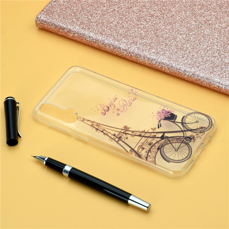 Pattern Printing Soft TPU Shell Cover for Huawei nova 5/nova 5 Pro - Eiffel Tower and Bicycle-6