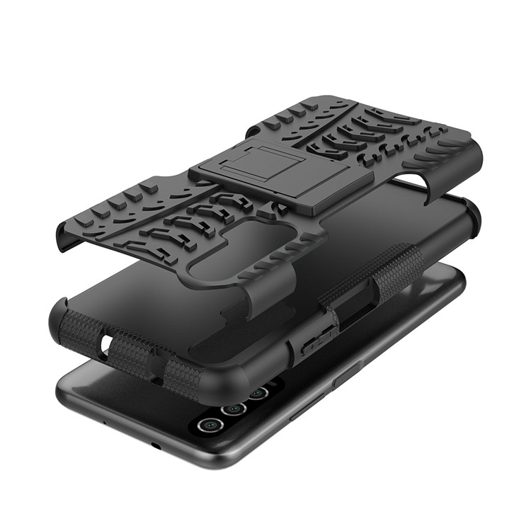 Anti-deslizamento PC + TPU Hybrid Casing Com Kickstand Para a Huawei Honor 20 Pro - Preto