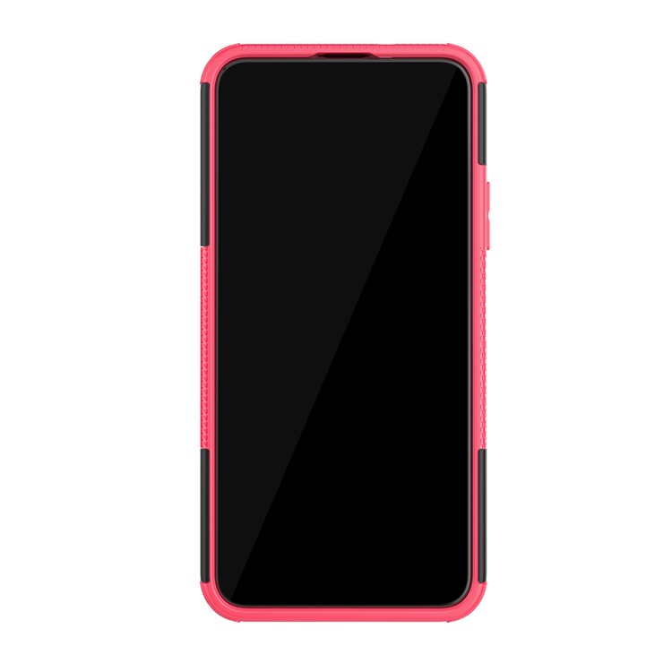 Anti-slip PC + TPU Hybrid Casing Con Cavalletto Per Huawei Honor 20 Pro - Rosa