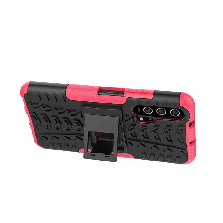 Anti-deslizamento PC + TPU Hybrid Casing Com Kickstand Para a Huawei Honor 20 Pro - Rosa