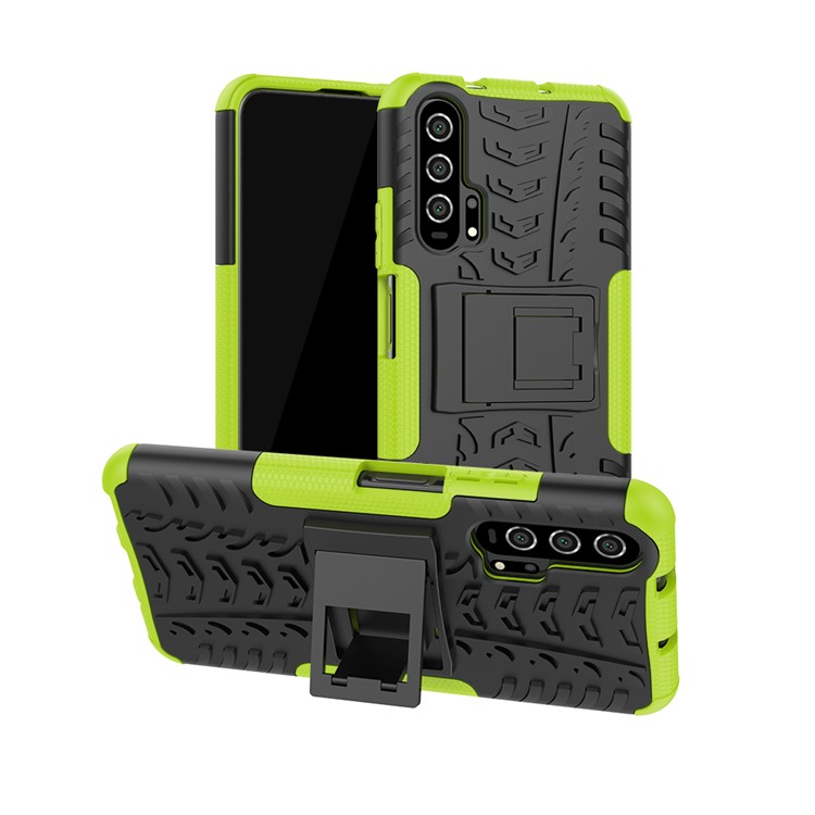 Anti-slip PC + TPU Hybrid Casing with Kickstand for Huawei Honor 20 Pro - Green-1