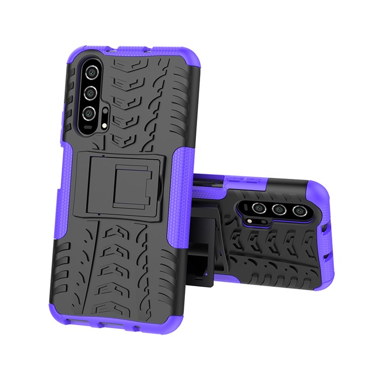 Carcasa Híbrida Antideslizante PC + TPU Con Pie De Apoyo Para Huawei Honor 20 Pro - Púrpura-2