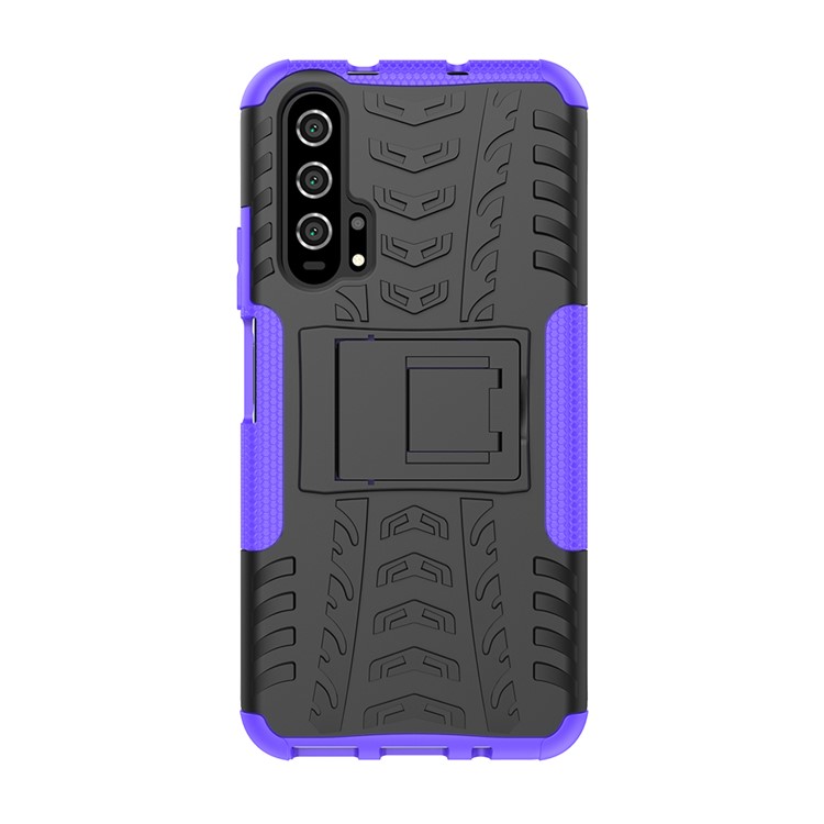 Carcasa Híbrida Antideslizante PC + TPU Con Pie De Apoyo Para Huawei Honor 20 Pro - Púrpura-3
