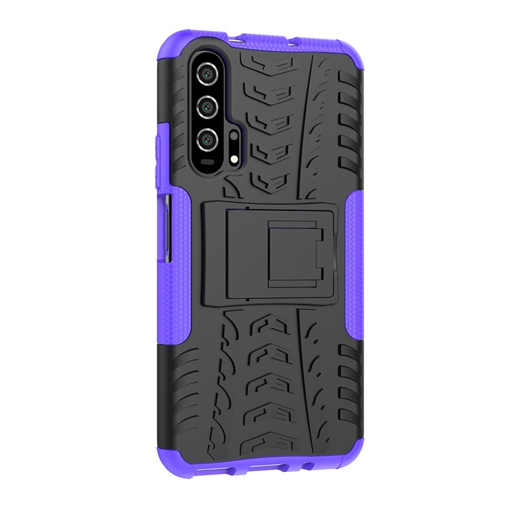 Carcasa Híbrida Antideslizante PC + TPU Con Pie De Apoyo Para Huawei Honor 20 Pro - Púrpura-8