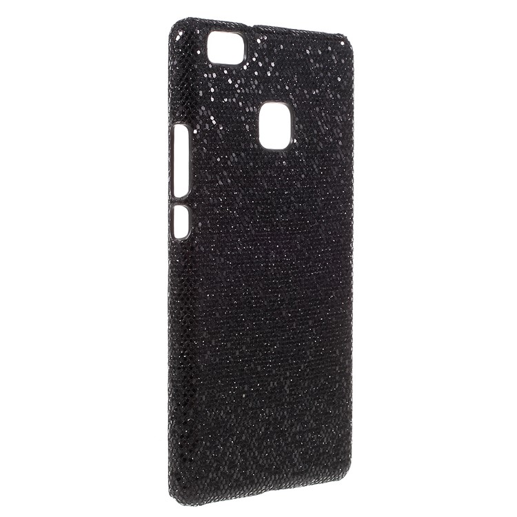 Glitter Sequins Leather Coated PC Protective Case for Huawei P9 Lite / G9 Lite - Black-2