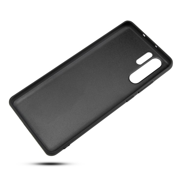 Genuine Leather Litchi Texture Coated TPU Phone Cover Case for Huawei P30 Pro - Black-7