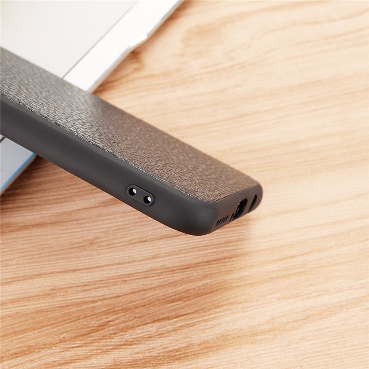 Genuine Leather Anti-dropping Litchi Texture Coated TPU Phone Case for Huawei P30 Lite/nova 4e - Black-14