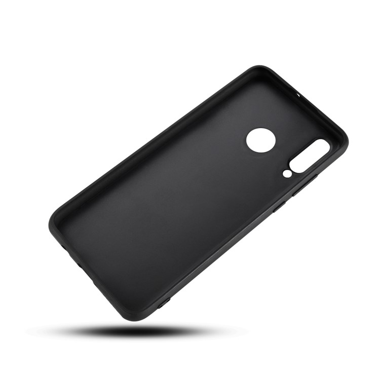 Genuine Leather Anti-dropping Litchi Texture Coated TPU Phone Case for Huawei P30 Lite/nova 4e - Black-8