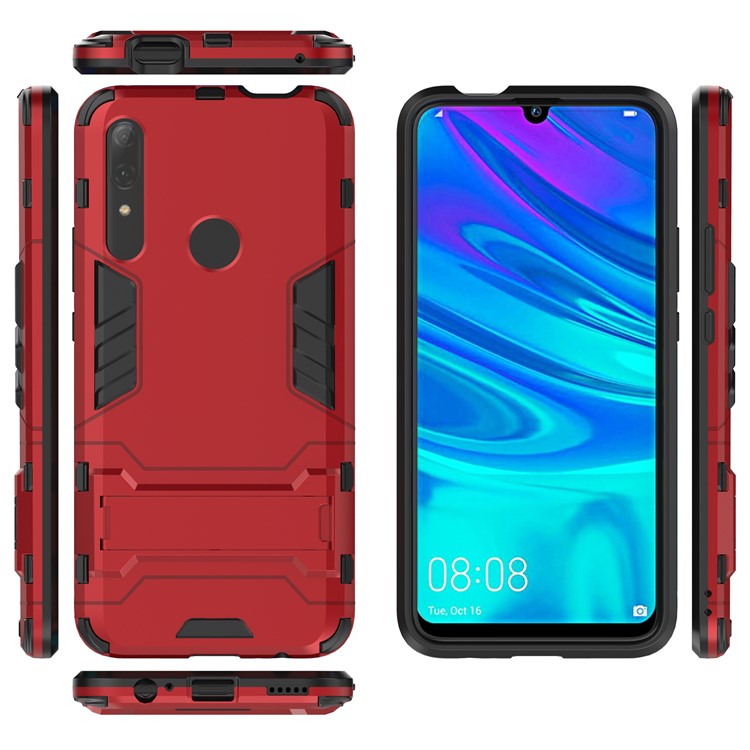 Guard PC + TPU Mobile Phone Covering Case with Kickstand for Huawei Honor 9X (Global)/P Smart Z / Y9 Prime 2019 / Enjoy 10 Plus - Red-3