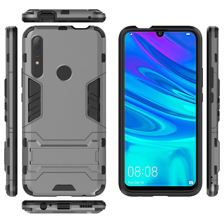 Guard PC + TPU Mobile Phone Covering Case with Kickstand for Huawei Honor 9X (Global)/P Smart Z / Y9 Prime 2019 / Enjoy 10 Plus - Grey-2