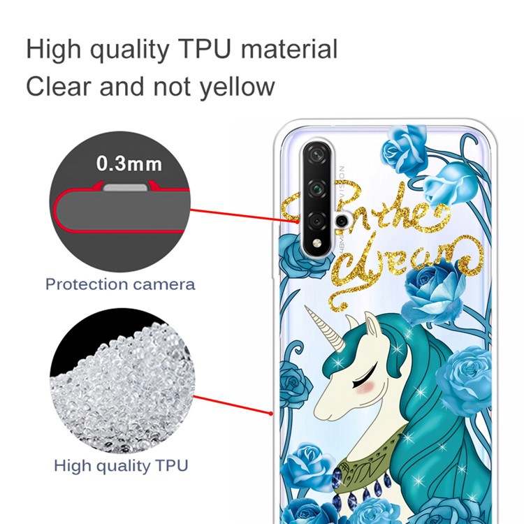 Pattern Printing IMD TPU Cover Case for Huawei Honor 20 / Honor 20s - Unicorn-3