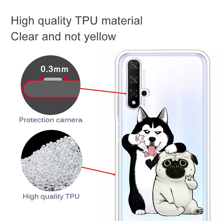 Stampa di Pattern IMD TPU Copertura Per Huawei Honor 20 / Onore Anni '20 - Cani