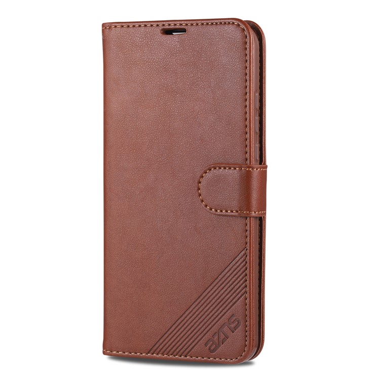 AZNS Leather Wallet Case for Huawei nova 5 / nova 5 Pro - Brown-2