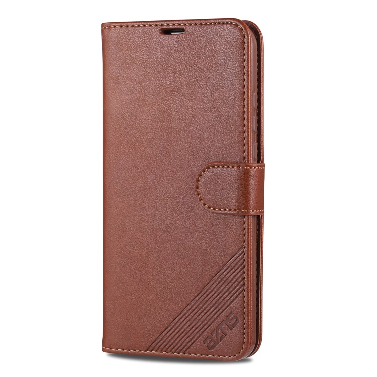 AZNS Leather Wallet Case for Huawei nova 5 / nova 5 Pro - Brown-2