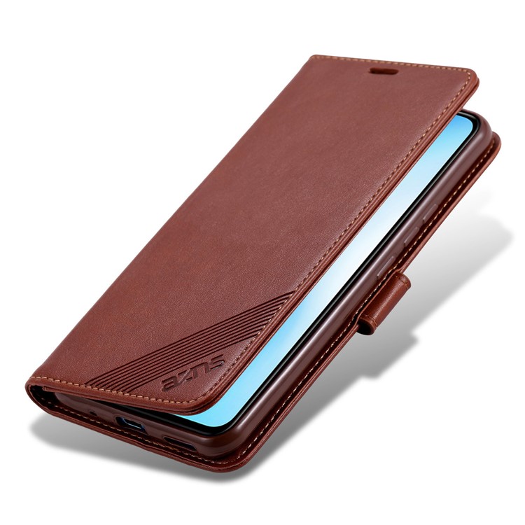 AZNS Leather Wallet Case for Huawei nova 5 / nova 5 Pro - Brown-4