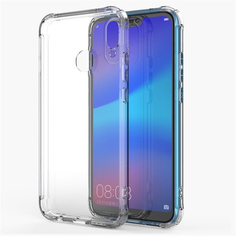 LEEU DESIGN Air Cushion Shockproof TPU Cover with Voice Conversion Jack for Huawei P20 Lite (2018)/Nova 3e - Transparent-2