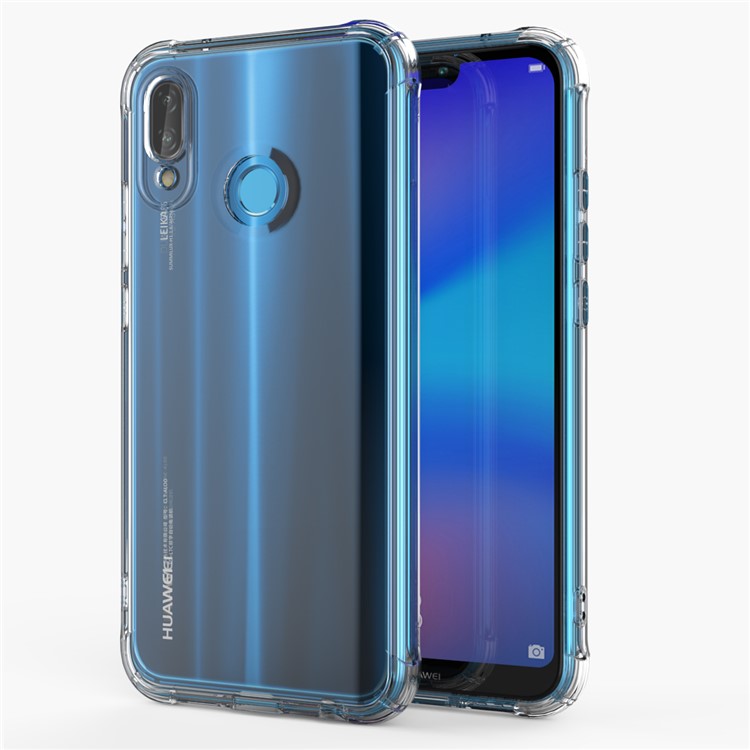 LEEU DESIGN Air Cushion Shockproof TPU Cover with Voice Conversion Jack for Huawei P20 Lite (2018)/Nova 3e - Transparent-8