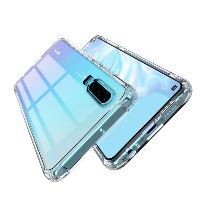 LEEU DESIGN Air Cushion Shockproof TPU Phone Shell with Voice Conversion Jack for Huawei P30 - Transparent-11