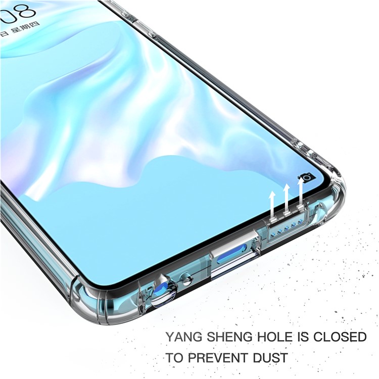 LEEU DESIGN Air Cushion Shockproof TPU Phone Shell with Voice Conversion Jack for Huawei P30 - Transparent-6