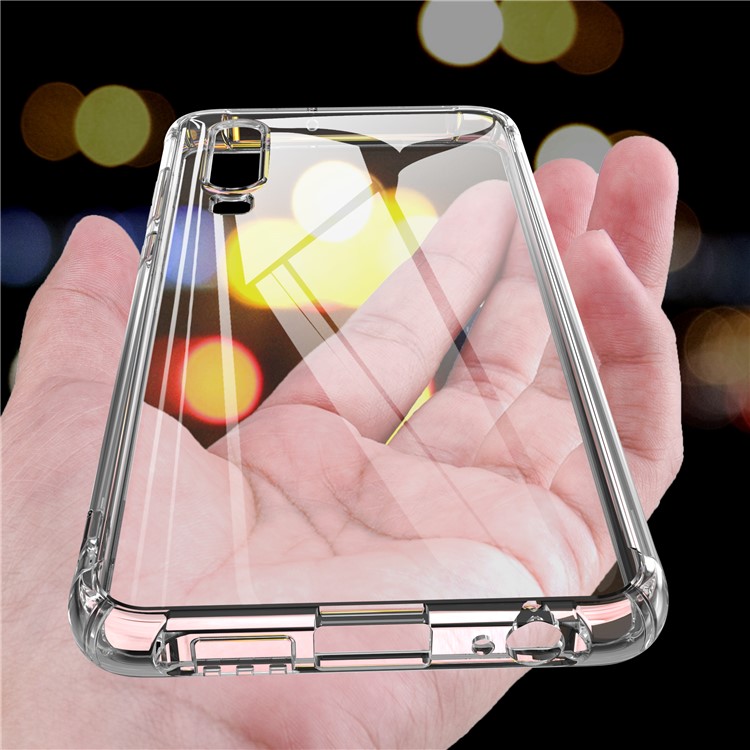 LEEU DESIGN Air Cushion Shockproof TPU Phone Shell with Voice Conversion Jack for Huawei P30 - Transparent-7