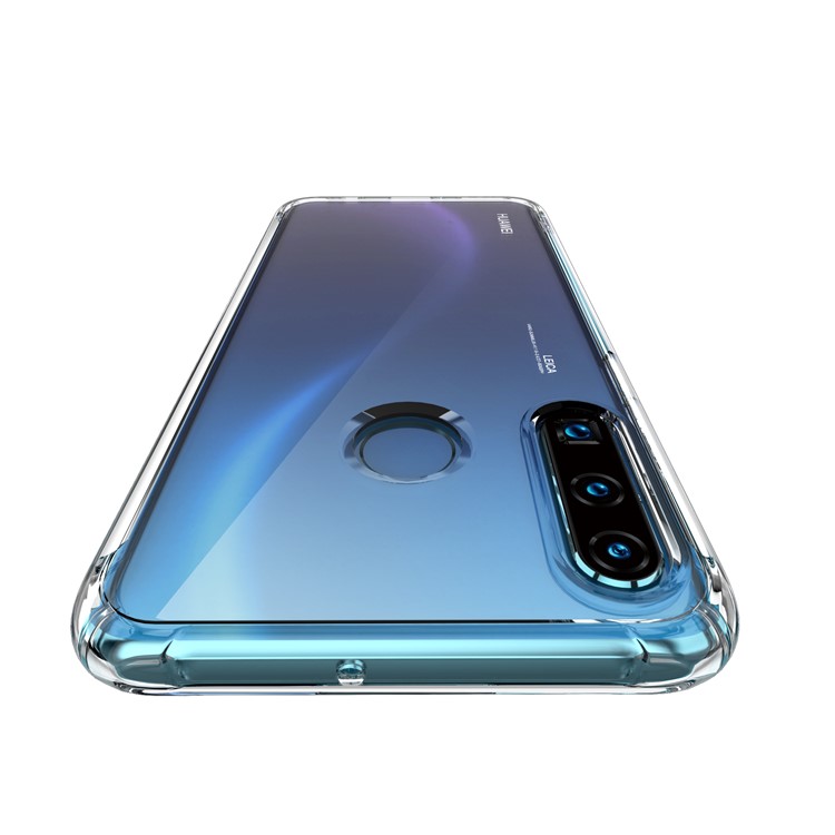 Copertina TPU Con Cuscinetto D'aria Leeu Design Con Jack di Conversione Vocale Per Huawei P30 Lite - Trasparente