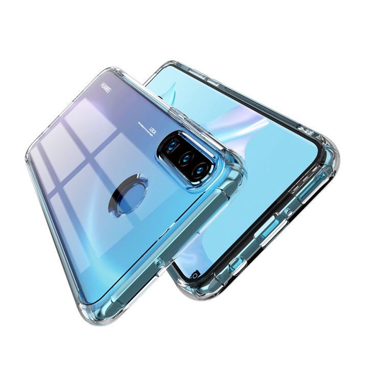 LEEU DESIGN Air Cushion Shockproof TPU Cover with Voice Conversion Jack for Huawei P30 Lite - Transparent-11