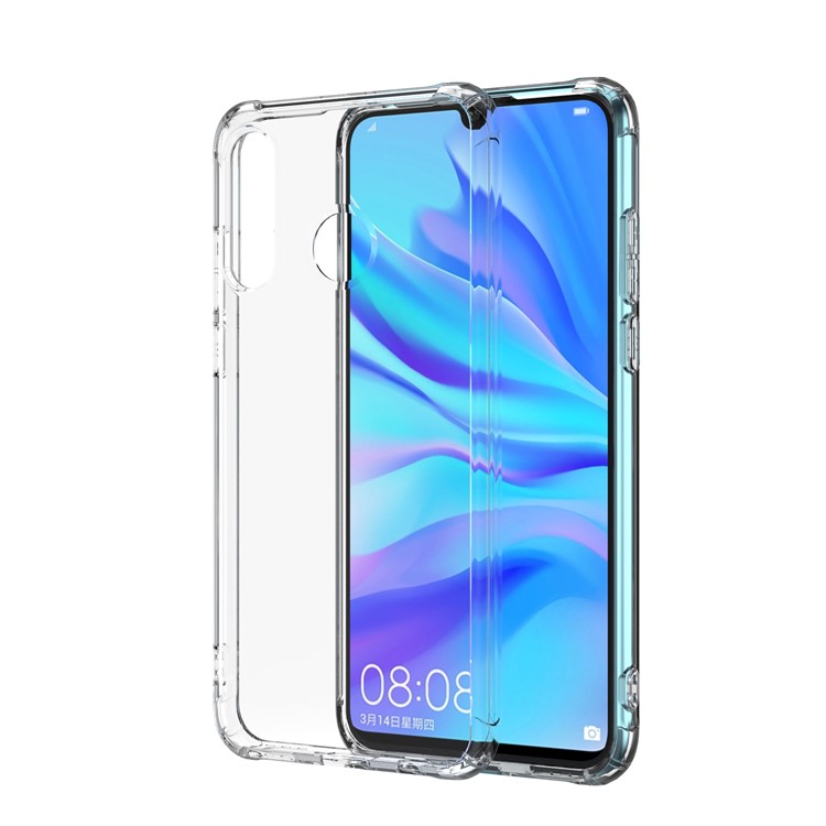 Copertina TPU Con Cuscinetto D'aria Leeu Design Con Jack di Conversione Vocale Per Huawei P30 Lite - Trasparente