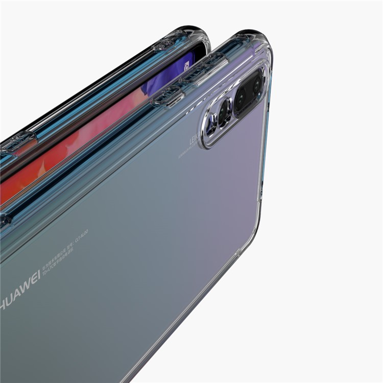 LEEU DESIGN Air Cushion Shockproof TPU Shell with Voice Conversion Jack for Huawei P20 Pro - Transparent Black-11
