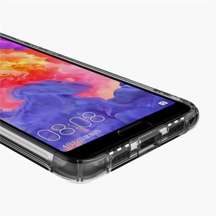 LEEU DESIGN Air Cushion Shockproof TPU Shell with Voice Conversion Jack for Huawei P20 Pro - Transparent Black-5