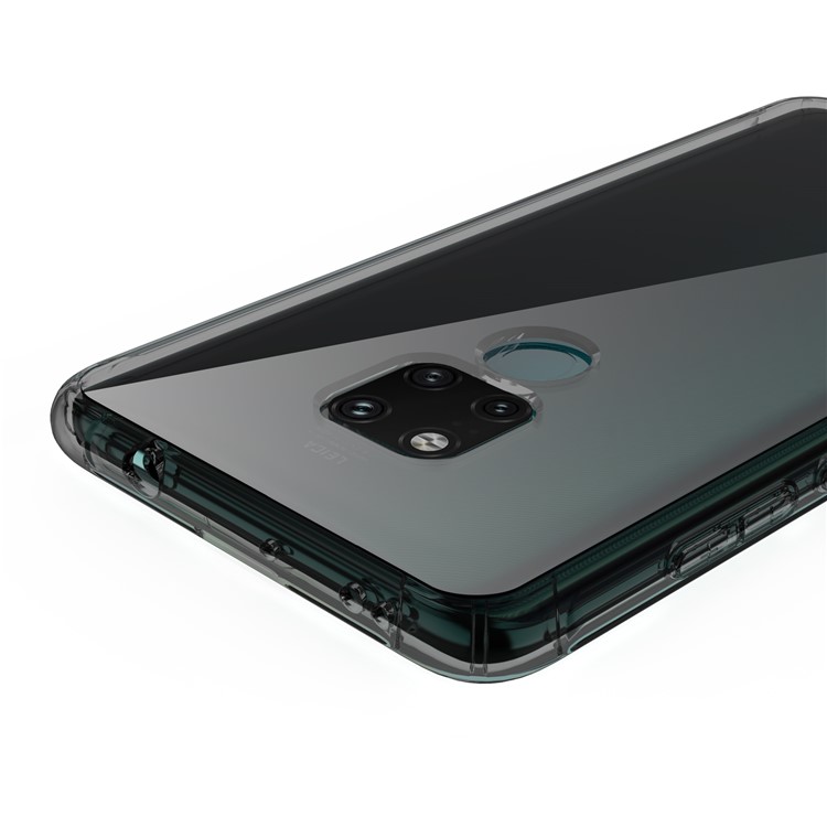 LEEU DESIGN Air Cushion Shockproof TPU Cover Shell with Voice Conversion Jack for Huawei Mate 20 - Transparent Black-10