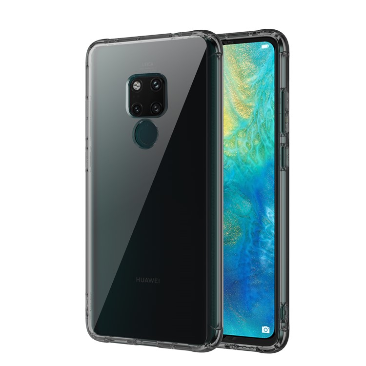LEEU DESIGN Air Cushion Shockproof TPU Cover Shell with Voice Conversion Jack for Huawei Mate 20 - Transparent Black-14