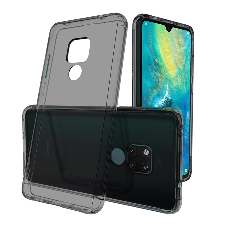 LEEU DESIGN Air Cushion Shockproof TPU Cover Shell with Voice Conversion Jack for Huawei Mate 20 - Transparent Black-2