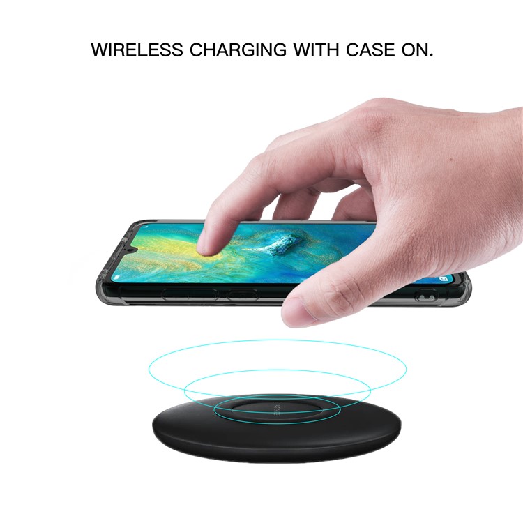 LEEU DESIGN Air Cushion Shockproof TPU Cover Shell with Voice Conversion Jack for Huawei Mate 20 - Transparent Black-5
