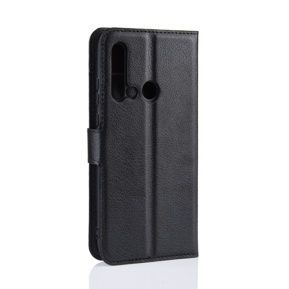 Litchi Texture Wallet Leather Phone Tampa Para Huawei P20 Lite (2019) / Nova 5i - Preto