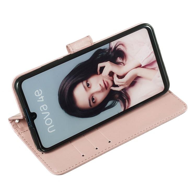 Wallet Leather Stand Case for Huawei P30 Lite / nova 4e - Rose Gold-3