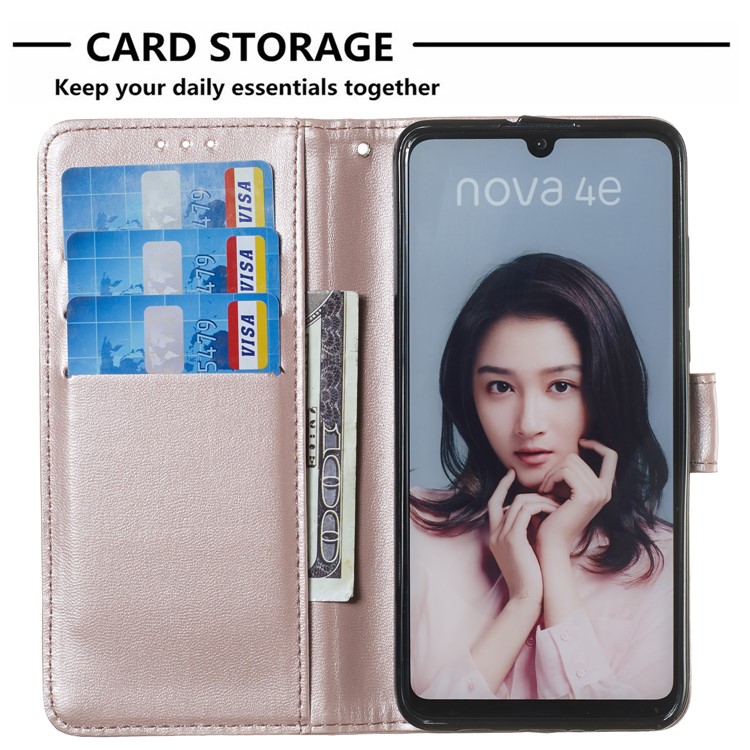 Wallet Leather Stand Case for Huawei P30 Lite / nova 4e - Rose Gold-7