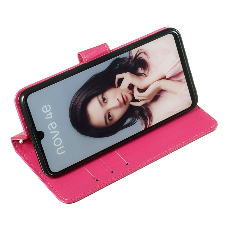 Wallet Leather Stand Case for Huawei P30 Lite / nova 4e - Rose-3