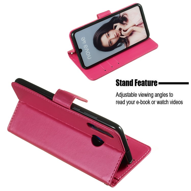 Wallet Leather Stand Case for Huawei P30 Lite / nova 4e - Rose-4