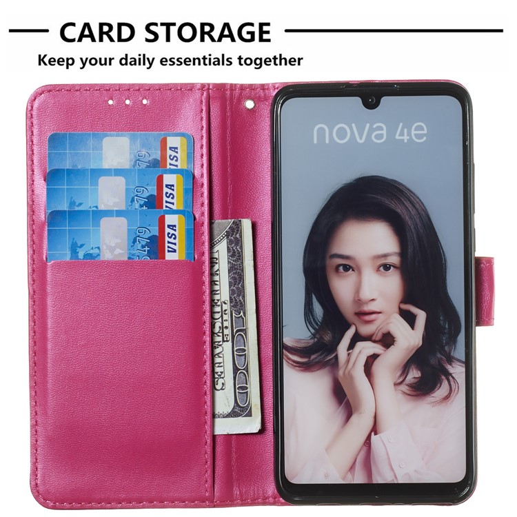 Wallet Leather Stand Case for Huawei P30 Lite / nova 4e - Rose-7