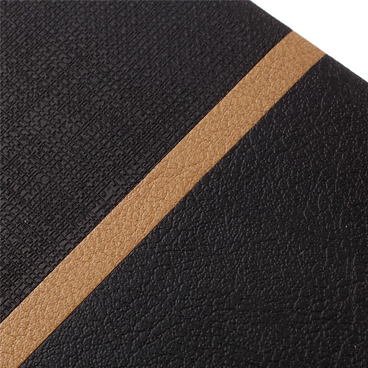 Cross Pattern Two-color Leather Stand Case for Huawei Y6 Pro / Enjoy 5 - Black-10