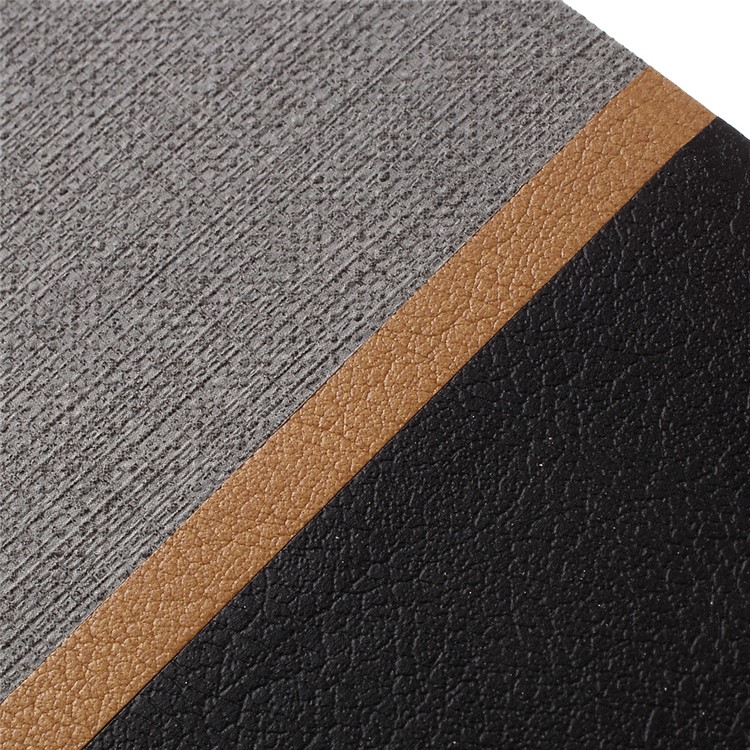 Cross Pattern Two-color Leather Stand Cover for Huawei Y6 Pro / Enjoy 5 - Grey-8
