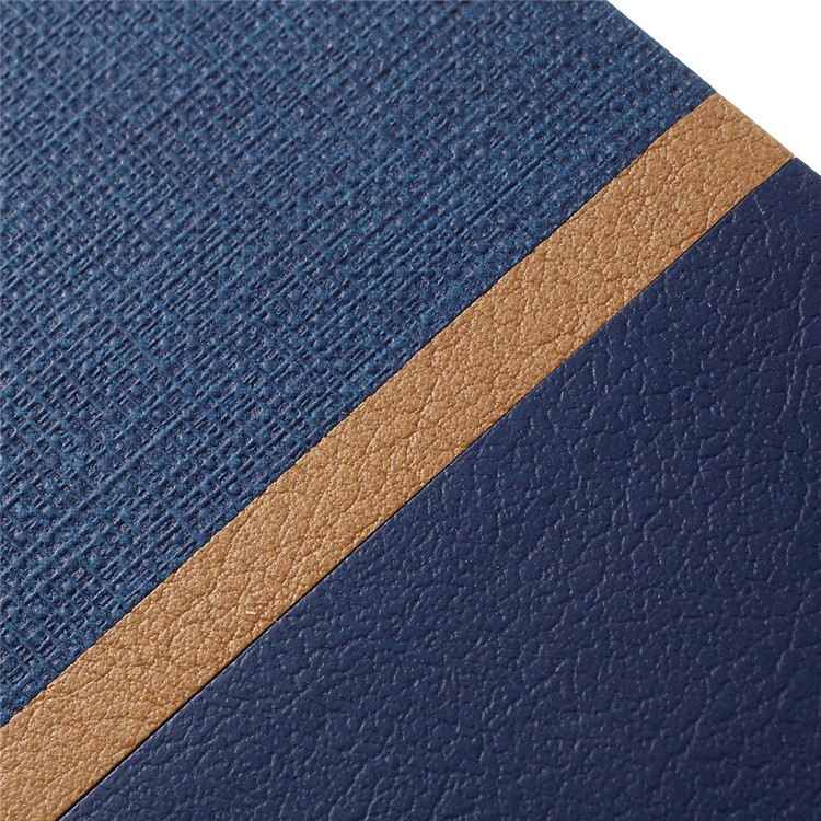 Cross Pattern Two-color Leather Card Holder Case for Huawei Y6 Pro / Enjoy 5 - Dark Blue-8