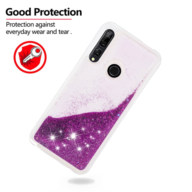 Dynamic Glitter Powder Sequins TPU Phone Case Cover for Huawei P Smart Z / Y9 Prime 2019 - Purple-4