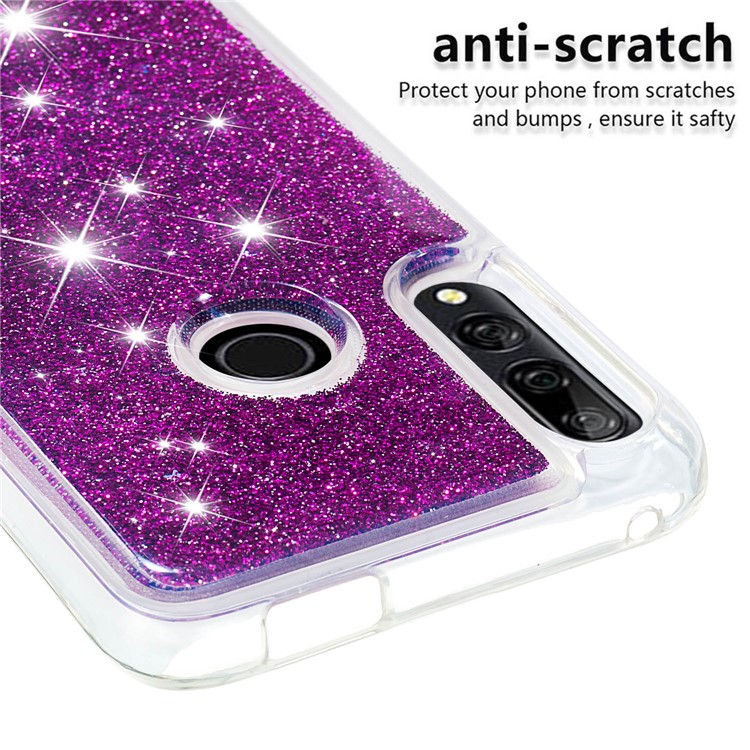 Dynamic Glitter Powder Sequins TPU Phone Case Cover for Huawei P Smart Z / Y9 Prime 2019 - Purple-5