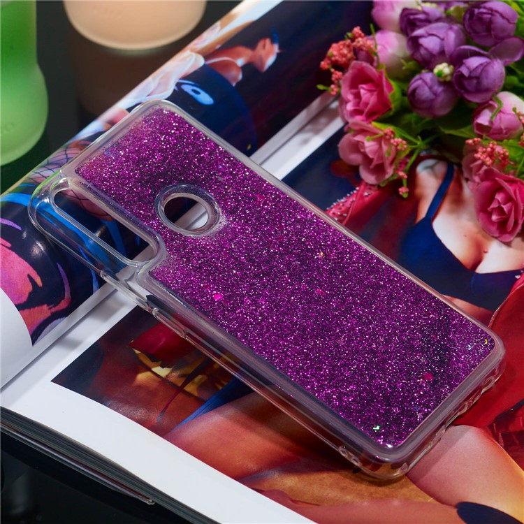 Dynamic Glitter Powder Sequins TPU Phone Case Cover for Huawei P Smart Z / Y9 Prime 2019 - Purple-7