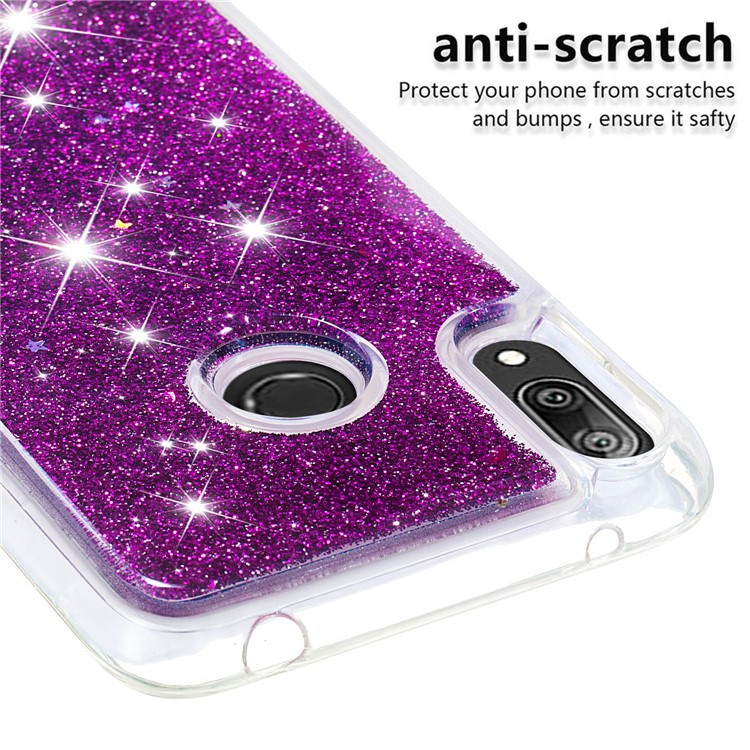 Dynamic Glitter Powder Sequins TPU Phone Shell Cover for Huawei Y7 (2019) / Y7 Prime (2019) - Purple-5